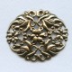 Dramatic Oval Floral Stamping Oxidized Brass 60x48mm (1)
