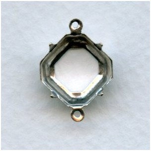 Square Octagon 12mm Setting Connectors Oxidized Silver (12)