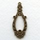 Exceptional Pendant with Rhinestone Settings Oxidized Brass