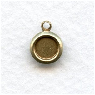 Perfectly Simple 5mm Setting Pendants Oxidized Brass (12)