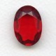 Ruby Glass Oval Unfoiled Jewelry Stone 25x18mm