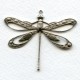Victorian Style Dragonfly Cut Out Wings Oxidized Silver 41mm (1)