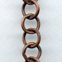 Large 10mm Link Textured Chain Oxidized Copper (3 ft)