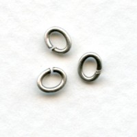 Small Oval Jump Rings 19G Oxidized Silver 5x4mm (100+)