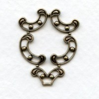 Open Filigree Connector 31x24mm Oxidized Brass (6)