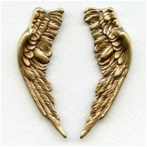 Large Wings with Hole Oxidized Brass 58mm (1 set)