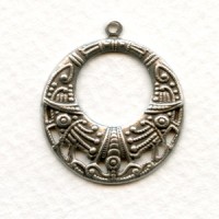 Egyptian Influence Hoops Oxidized Silver 29mm (6)