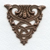 Celtic Design Ornate Triangle Stamping Oxidized Copper