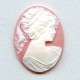 ^Cameo Girl in a Ponytail White on Angel Skin 40x30mm