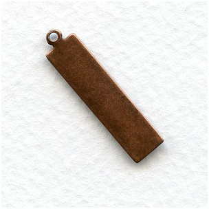 Logo Tags Rectangle Oxidized Copper 29mm (12)