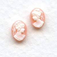 Cameos Girl in a Ponytail Ivory on Angel Skin 8x6mm