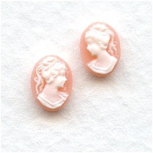 Cameos Girl in a Ponytail Ivory on Angel Skin 8x6mm