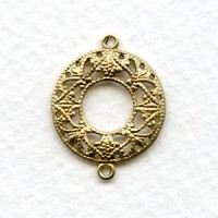 Filigree Connector Hoops Raw Brass 22mm (6)