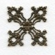 Maltese Cross Filigree Stamping in Oxidized Brass (1)