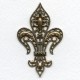 Exquisite Fleur-de-lys Stamping Oxidized Brass Rare Vintage (1)