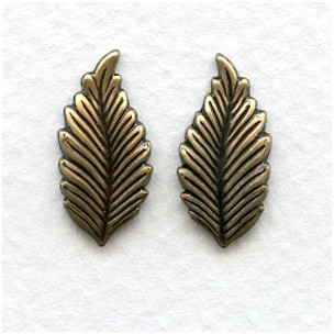 Favorite Leaves Great Size 19mm Oxidized Brass (6 Pairs)