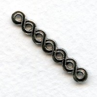 Endless Ribbon Connector Bail Oxidized Silver 32mm (12)