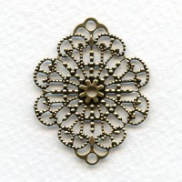 Filigree Connector Bases 37mm Oxidized Brass (6)