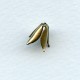 Smooth Tulip Style 10mm Bead Cap Oxidized Brass (12)