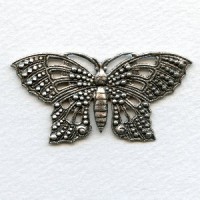 Ornate 57mm Butterfly Stamping Oxidized Silver (1)