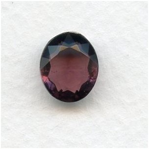 Amethyst Glass Oval Unfoiled Jewelry Stones 12x10mm