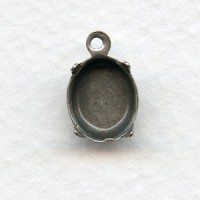 Closed Back Settings One Loop 10x8mm Oxidized Silver (12)