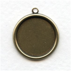 Simple Settings 18mm Oxidized Brass with Loop (6)