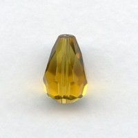 ^Topaz Machine Cut Glass Tear Drop Beads 13x9mm