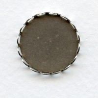 Lace Edge Settings Round 25mm Oxidized Silver (6)