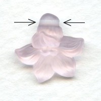 Vintage Lucite Flower Pendant Beads Matte Pink 15mm (6)
