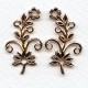 Flowers with Rivet Holes Rose Gold Plated (3 pairs)