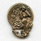 Art Nouveau Maiden Medallion Oxidized Brass (1)