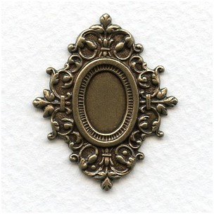 Rococo Style Setting Base Oxidized Brass (1)