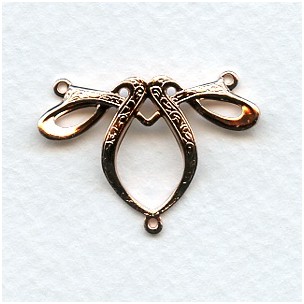 Fancy Ribbon Style 3 Way Connector Rose Gold (3)