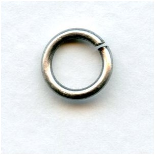 Jump Rings 6.5mm Round Dark Oxidized Silver (24)