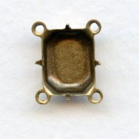 Octagon Settings with Four Loops 10x8mm Oxidized Brass (12)