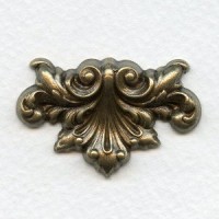 Ornate Oxidized Brass Stamping 39mm (1)