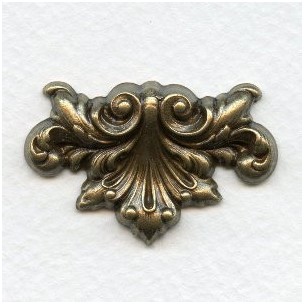 Ornate Oxidized Brass Stamping 39mm (1)