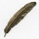 Medium Feather Stampings Oxidized Brass 88mm (2)