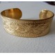 Floral Embossed Raw Brass Cuff 19mm