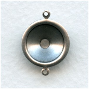 Rivoli Setting Connectors 12mm Oxidized Silver (6)