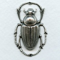 Egyptian Influence Scarab Beetle Oxidized Silver (1)