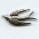 Large Bird Connectors Oxidized Silver 41mm (3)