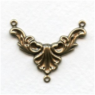 Necklace Connectors Rococo Style Oxidized Brass (6)