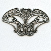 Art Nouveau Style Grand Oxidized Silver Stamping (1)