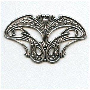 Art Nouveau Style Grand Oxidized Silver Stamping (1)