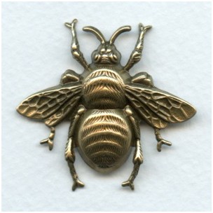 Bumblebee Stamping Oxidized Brass 42mm (1)