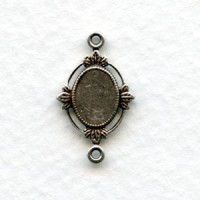 Floating leaves Connector Settings 8x6mm Oxidized Silver (6)