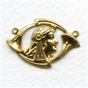 Egyptian Revival Style Connector Raw Brass (6)