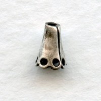 Cone Shaped Plain Bead Caps 5mm Antique Silver (24)